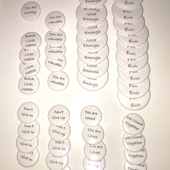 Other - Inspirational encouraging buttons faith love worthy Black Lives Matter 43 pieces